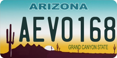 AZ license plate AEV0168