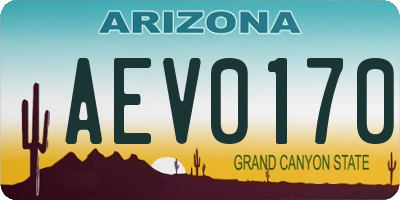 AZ license plate AEV0170