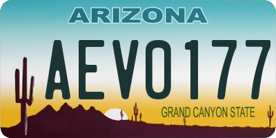 AZ license plate AEV0177