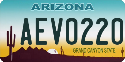 AZ license plate AEV0220