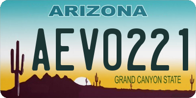 AZ license plate AEV0221