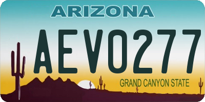 AZ license plate AEV0277