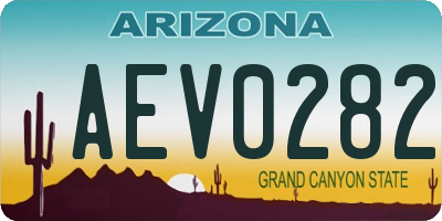 AZ license plate AEV0282