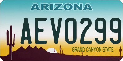AZ license plate AEV0299
