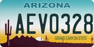 AZ license plate AEV0328