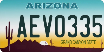 AZ license plate AEV0335