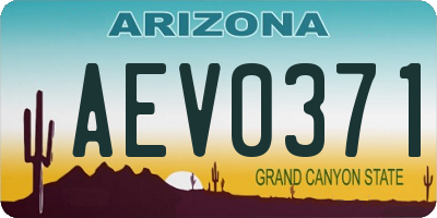 AZ license plate AEV0371