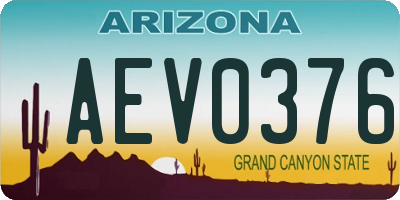AZ license plate AEV0376