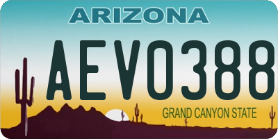 AZ license plate AEV0388