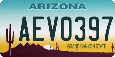 AZ license plate AEV0397