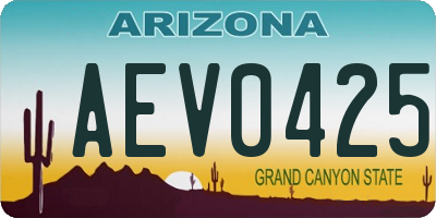 AZ license plate AEV0425