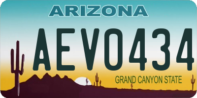 AZ license plate AEV0434