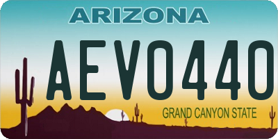 AZ license plate AEV0440