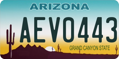 AZ license plate AEV0443