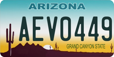 AZ license plate AEV0449