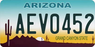 AZ license plate AEV0452
