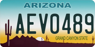 AZ license plate AEV0489