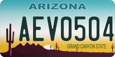 AZ license plate AEV0504