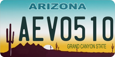 AZ license plate AEV0510