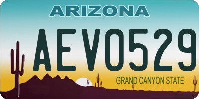 AZ license plate AEV0529