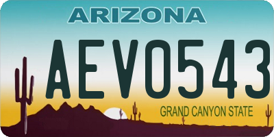 AZ license plate AEV0543