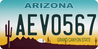 AZ license plate AEV0567