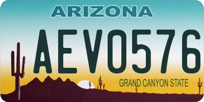 AZ license plate AEV0576