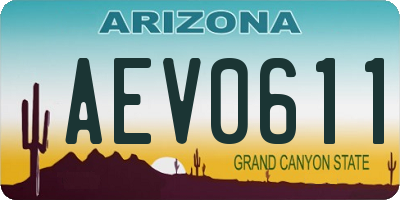 AZ license plate AEV0611