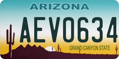 AZ license plate AEV0634