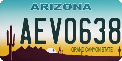 AZ license plate AEV0638