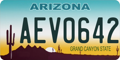 AZ license plate AEV0642