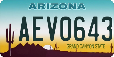 AZ license plate AEV0643
