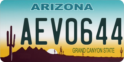 AZ license plate AEV0644