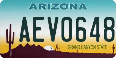 AZ license plate AEV0648