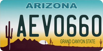 AZ license plate AEV0660
