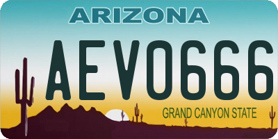 AZ license plate AEV0666
