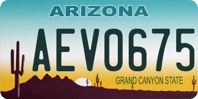 AZ license plate AEV0675