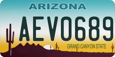 AZ license plate AEV0689