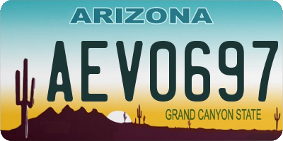 AZ license plate AEV0697