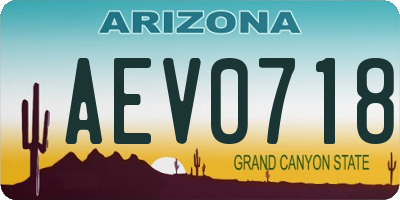 AZ license plate AEV0718