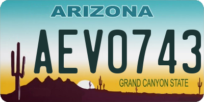 AZ license plate AEV0743