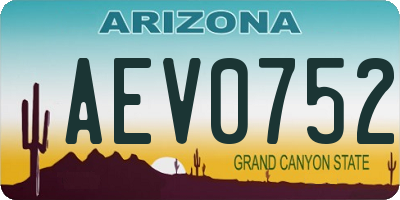 AZ license plate AEV0752