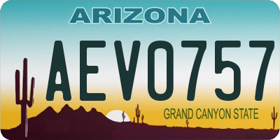 AZ license plate AEV0757
