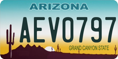 AZ license plate AEV0797