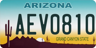 AZ license plate AEV0810