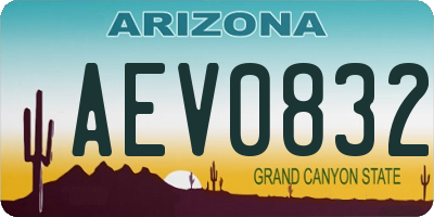 AZ license plate AEV0832