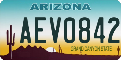 AZ license plate AEV0842