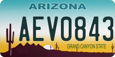 AZ license plate AEV0843