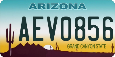 AZ license plate AEV0856