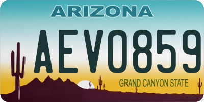 AZ license plate AEV0859